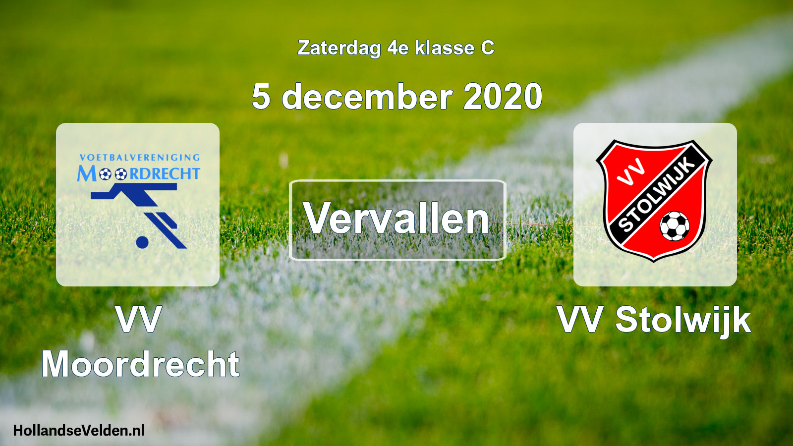 Scheduled Match: VV Moordrecht - VV Stolwijk (5 December 2020)