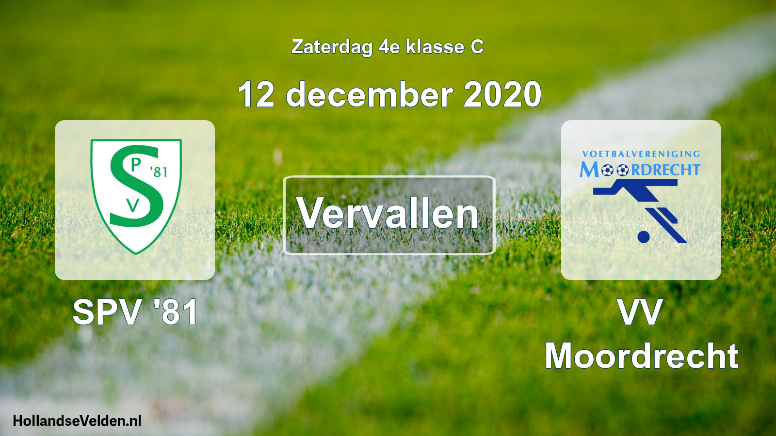 Scheduled Match: SPV '81 - VV Moordrecht (12 December 2020)