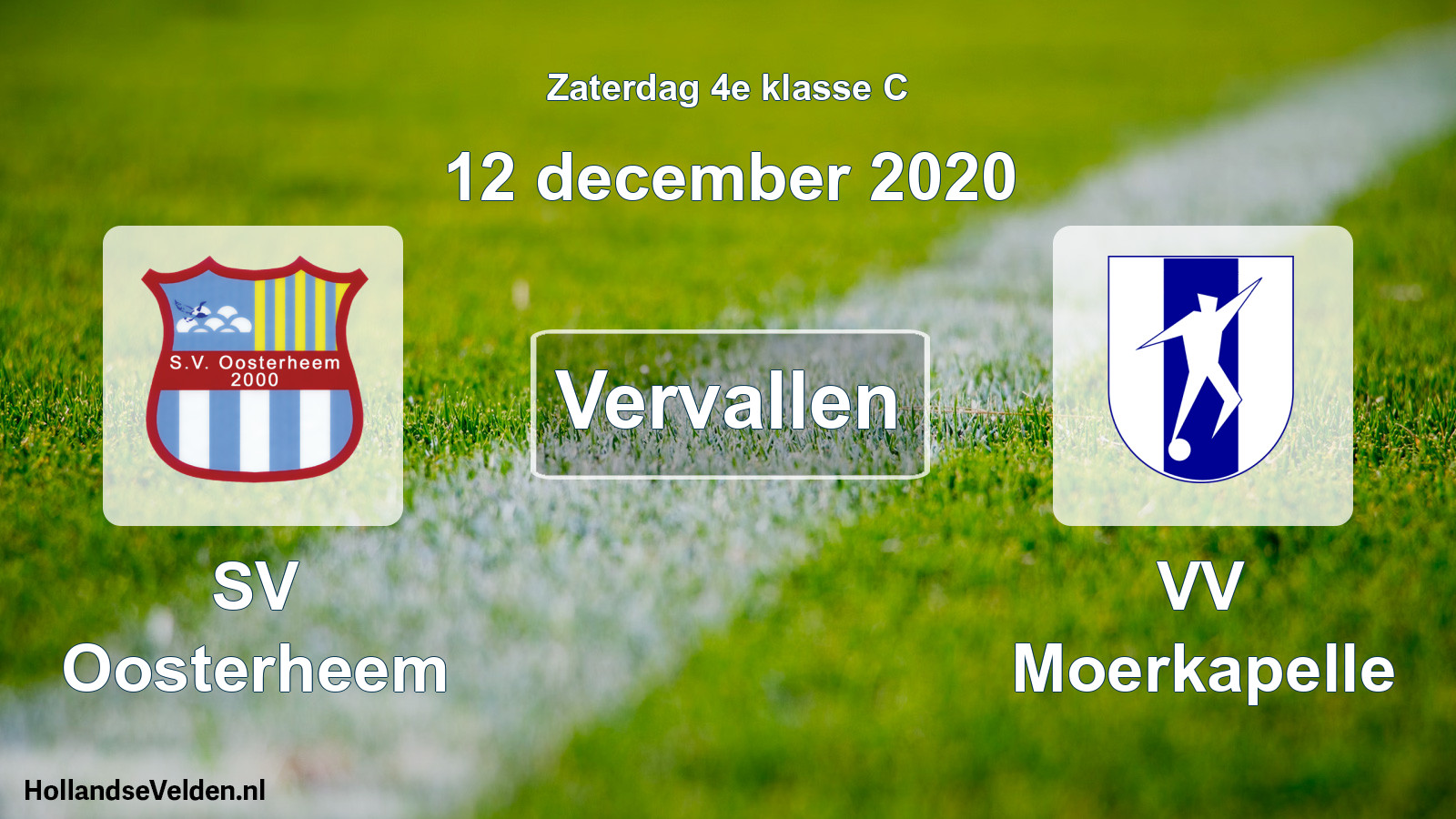 Scheduled Match: SV Oosterheem - VV Moerkapelle (12 December 2020)