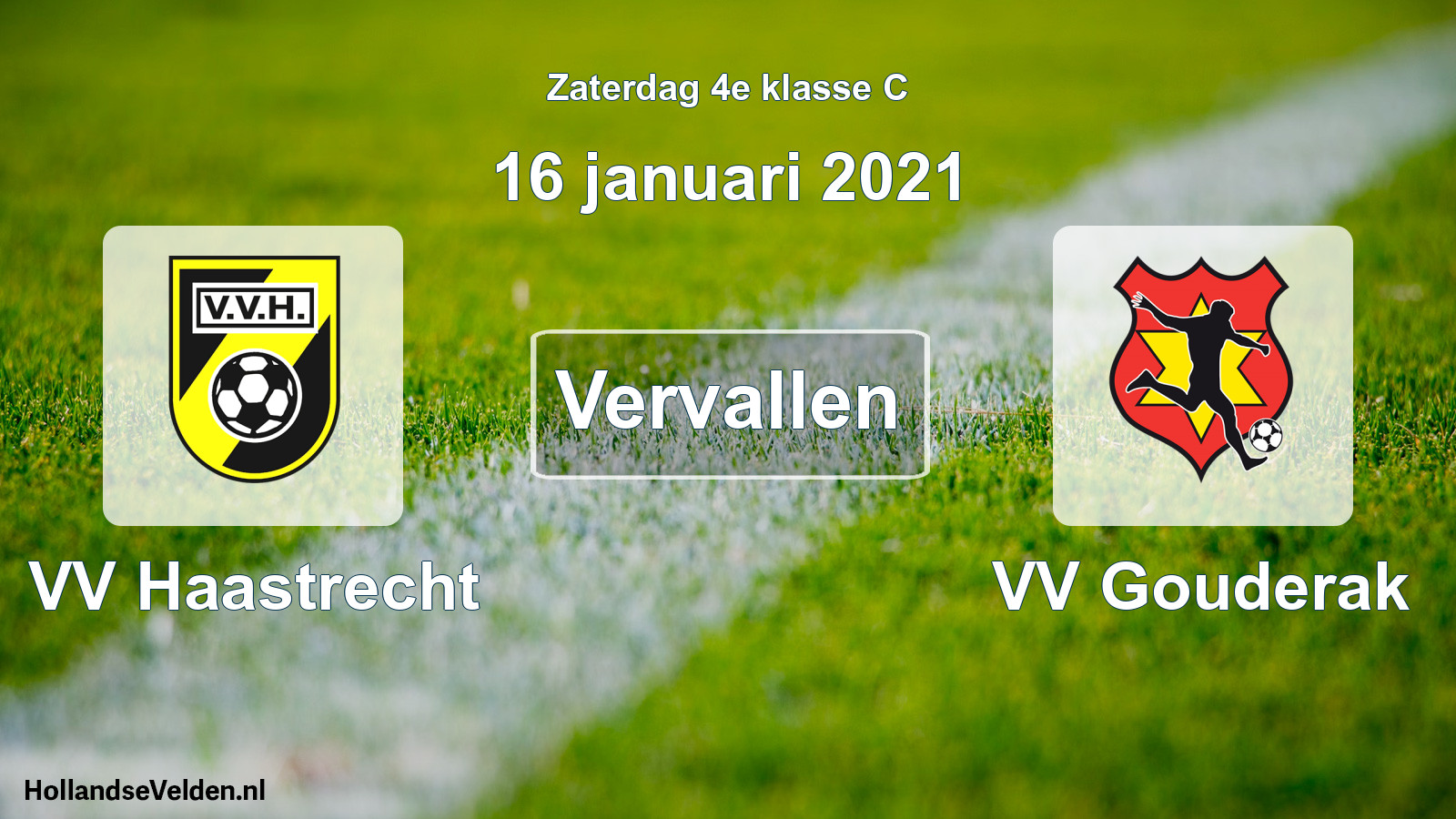 Scheduled Match: VV Haastrecht - VV Gouderak (16 January 2021)