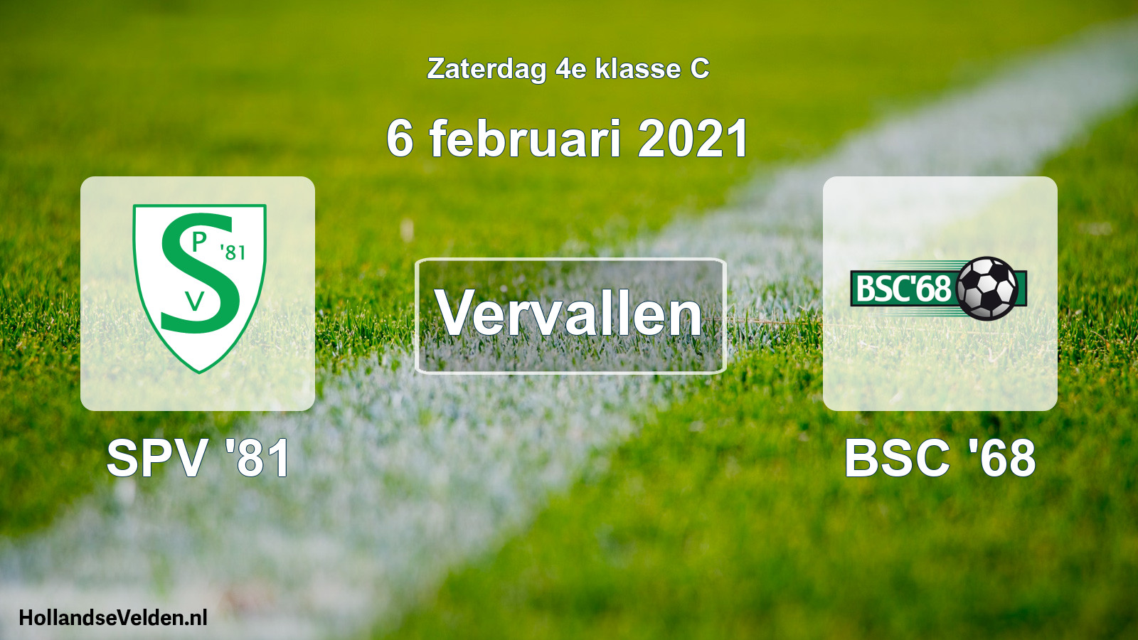 Scheduled Match: SPV '81 - BSC '68 (6 February 2021)