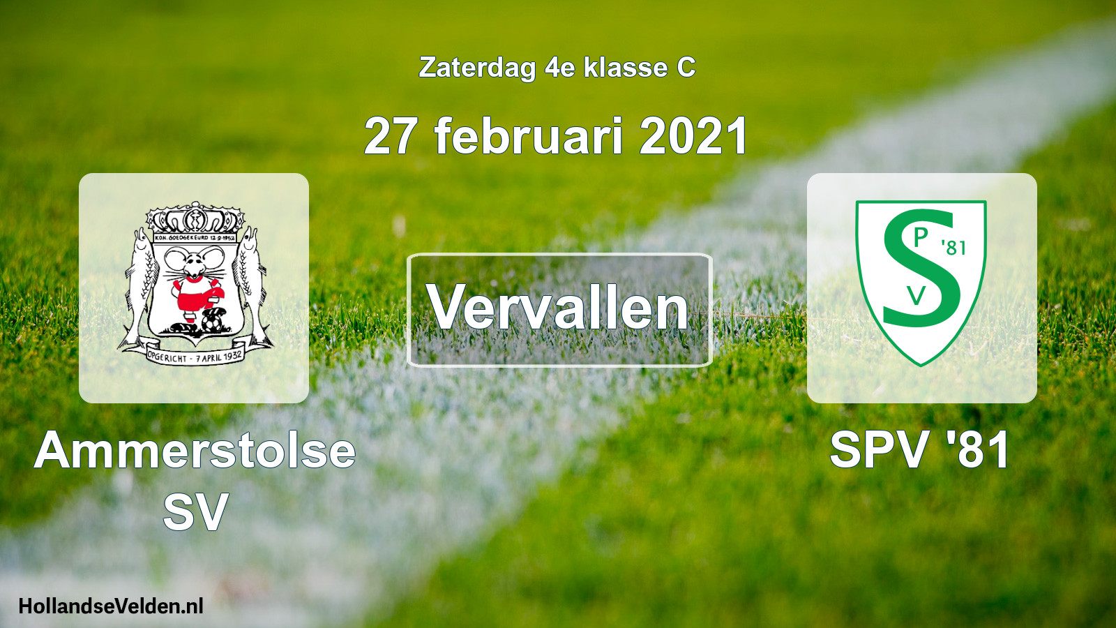 Scheduled Match: Ammerstolse SV - SPV '81 (27 February 2021)
