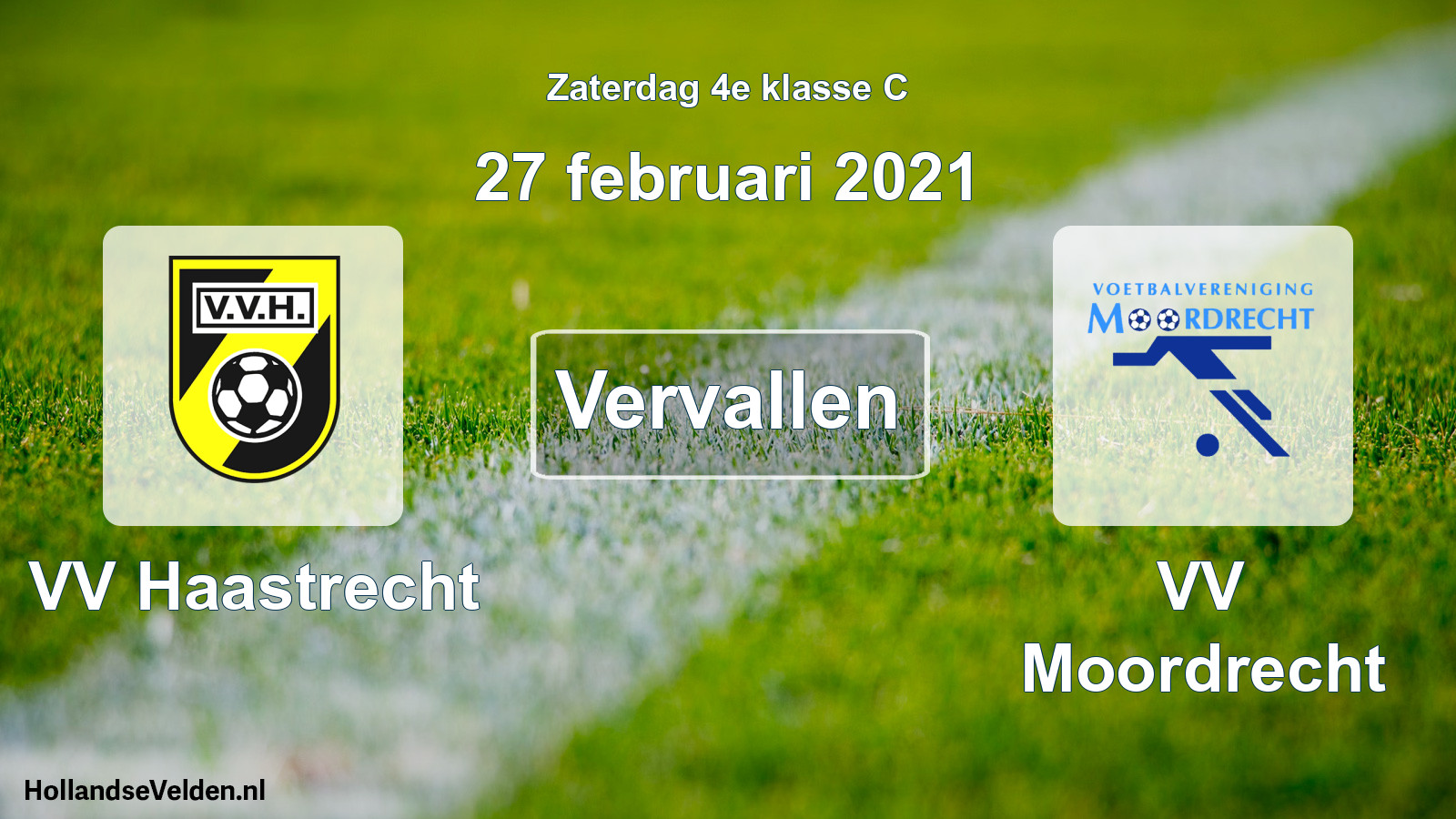 Scheduled Match: VV Haastrecht - VV Moordrecht (27 February 2021)