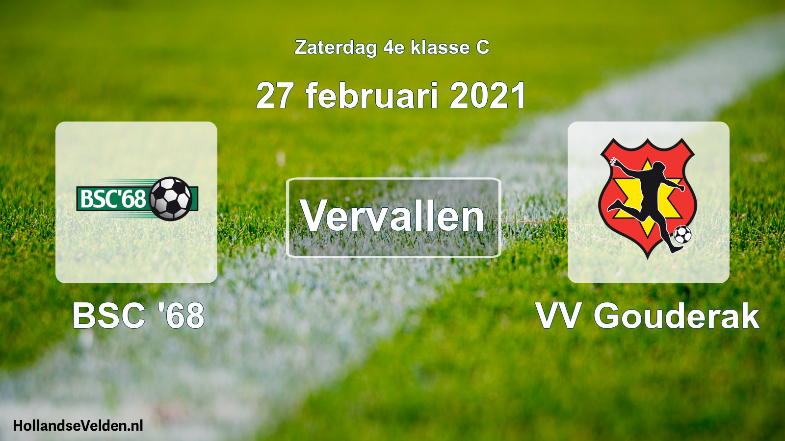 Scheduled Match: BSC '68 - VV Gouderak (27 February 2021)