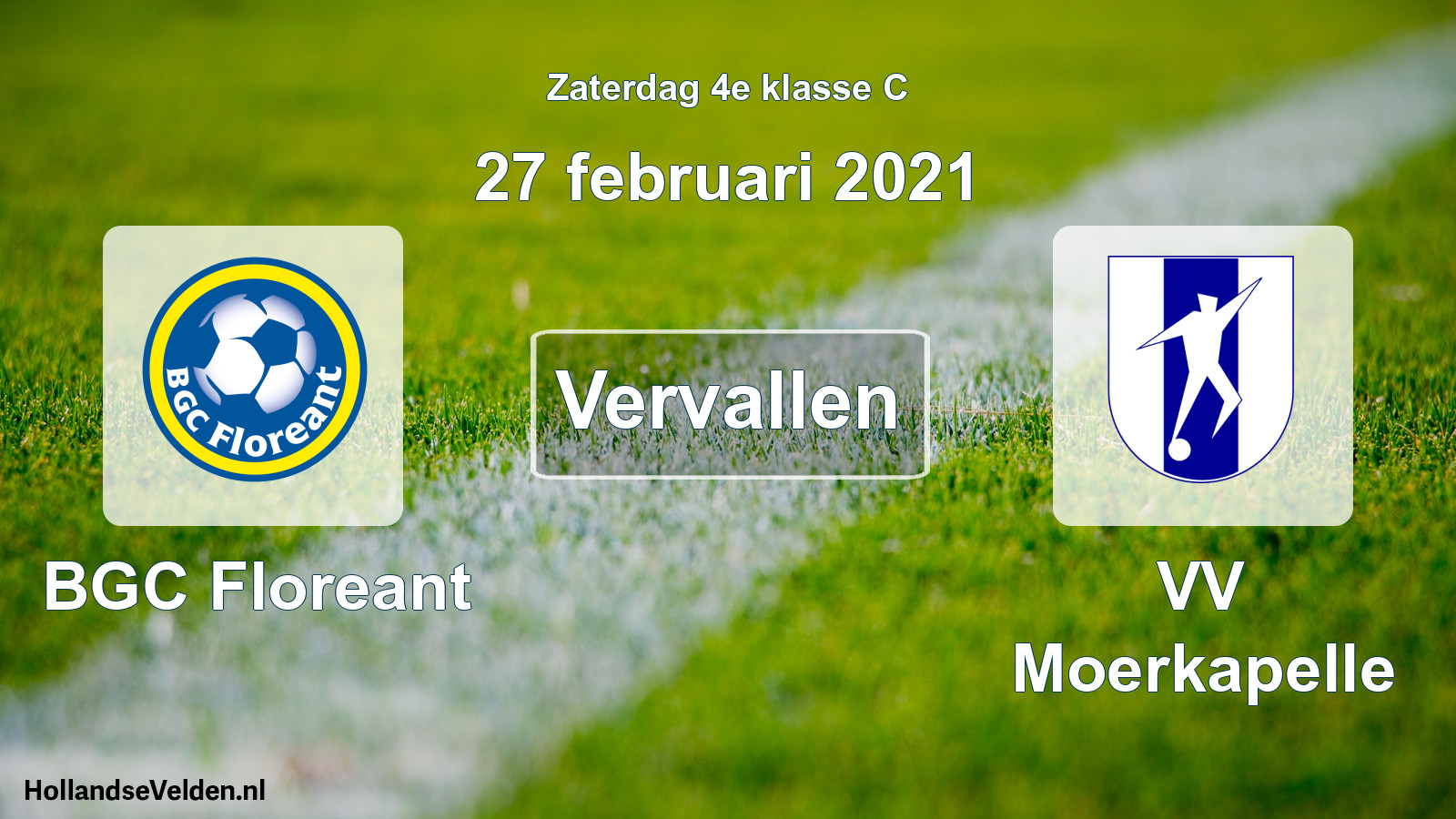 Scheduled Match: BGC Floreant - VV Moerkapelle (27 February 2021)