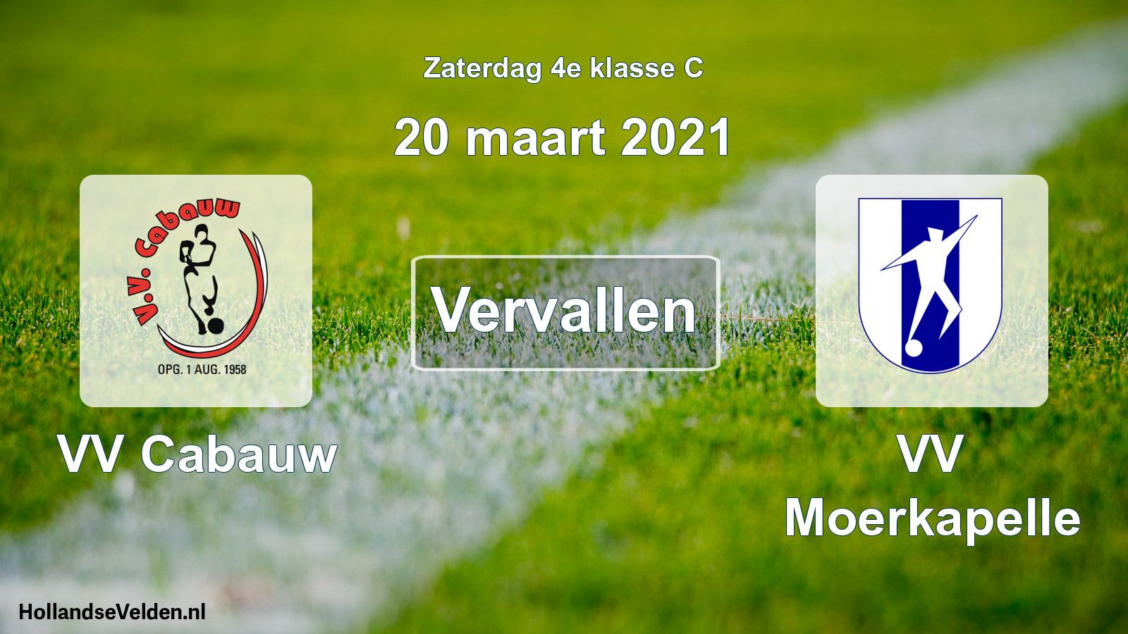Scheduled Match: VV Cabauw - VV Moerkapelle (20 March 2021)