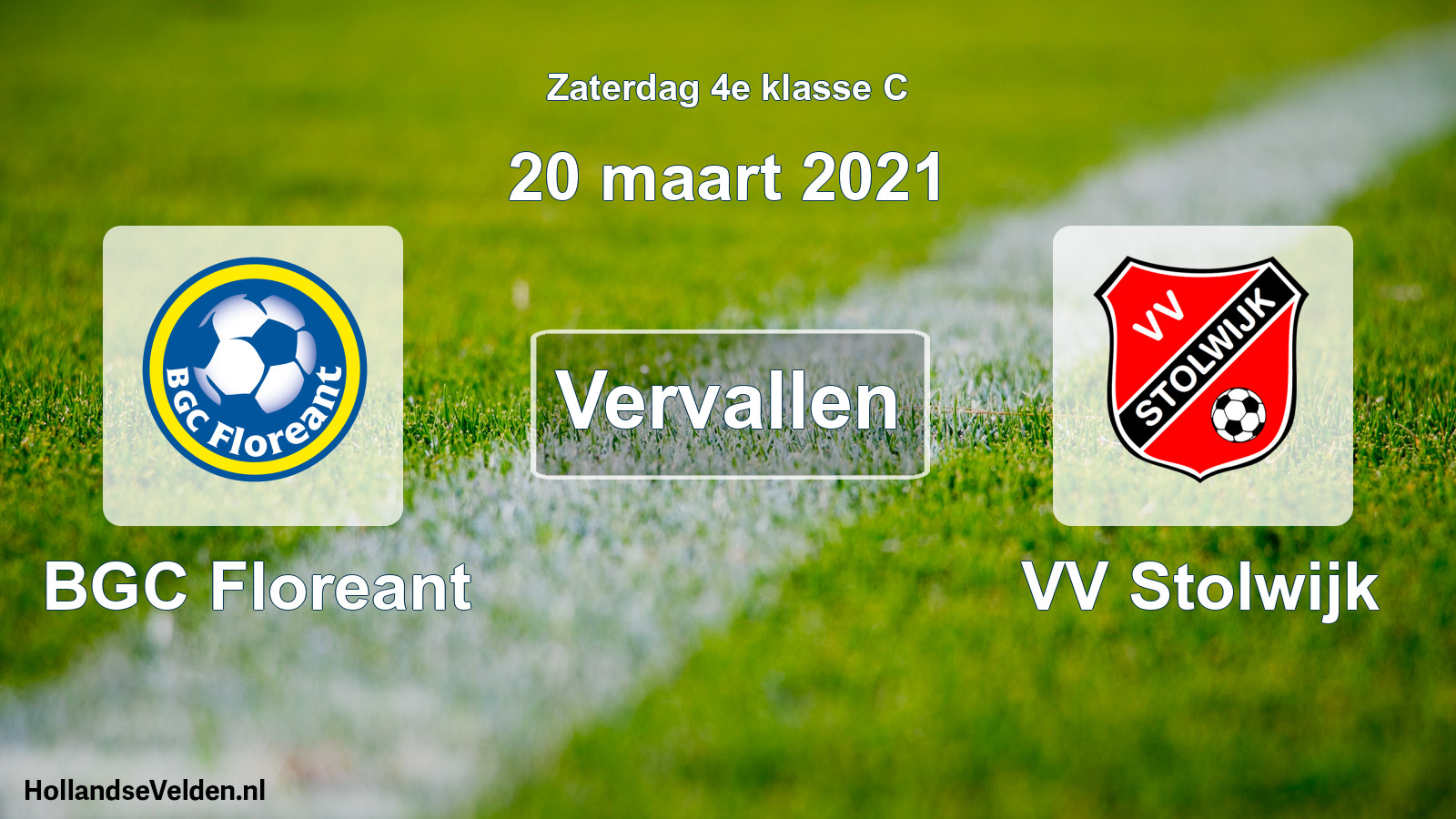 Scheduled Match: BGC Floreant - VV Stolwijk (20 March 2021)