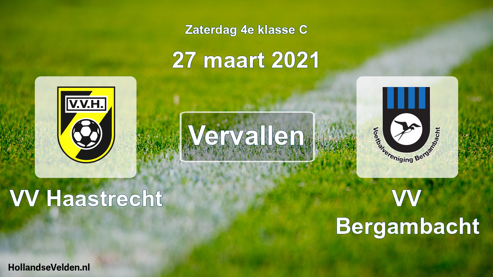 Scheduled Match: VV Haastrecht - VV Bergambacht (27 March 2021)