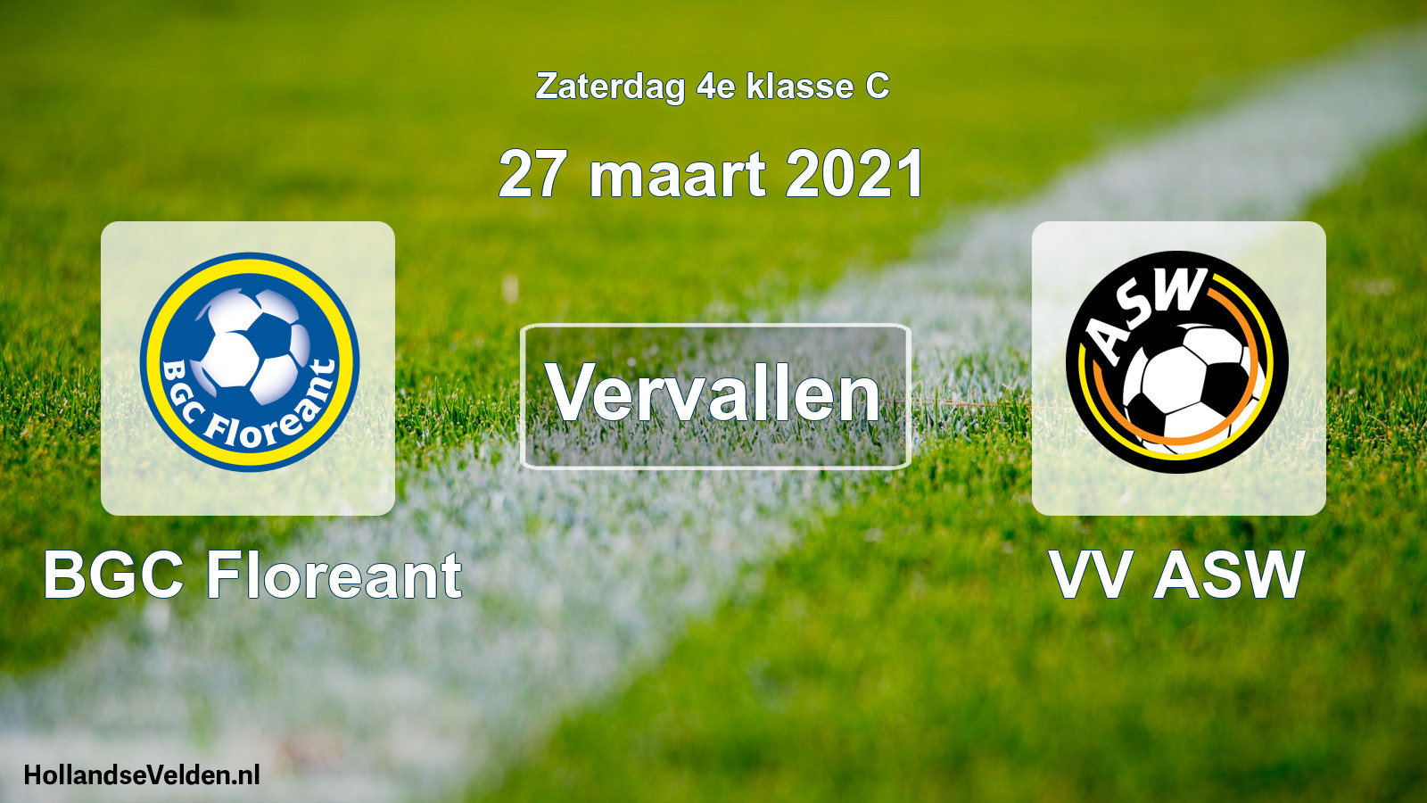 Scheduled Match: BGC Floreant - VV ASW (27 March 2021)