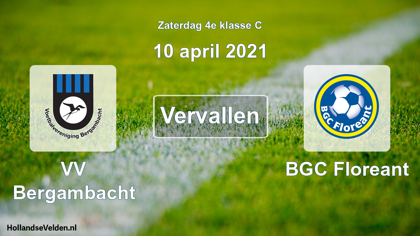 Scheduled Match: VV Bergambacht - BGC Floreant (10 April 2021)