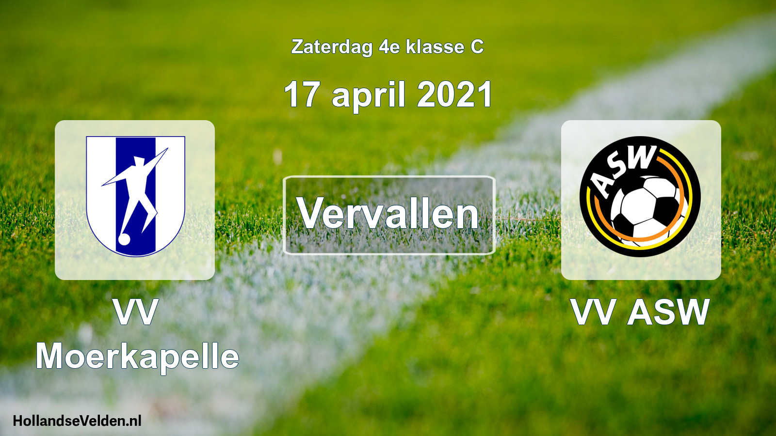 Scheduled Match: VV Moerkapelle - VV ASW (17 April 2021)