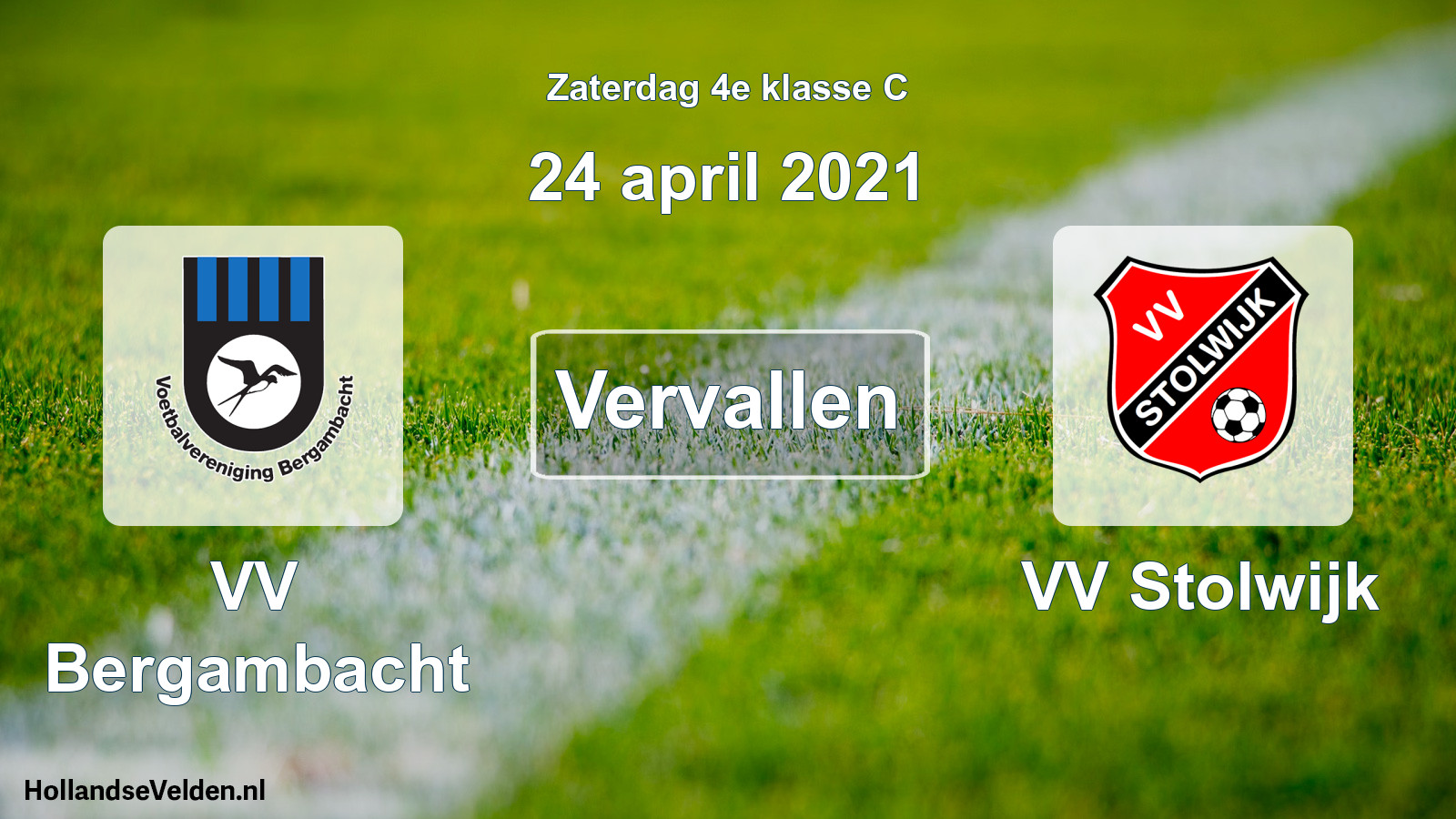 Scheduled Match: VV Bergambacht - VV Stolwijk (24 April 2021)