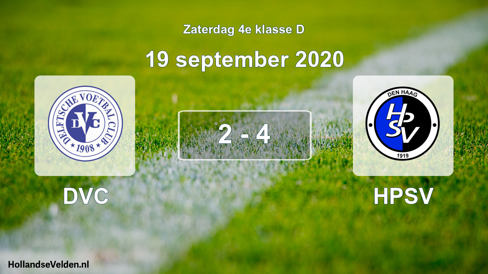 Total number of matches played: DVC - HPSV 2 - 4 (19 September 2020)