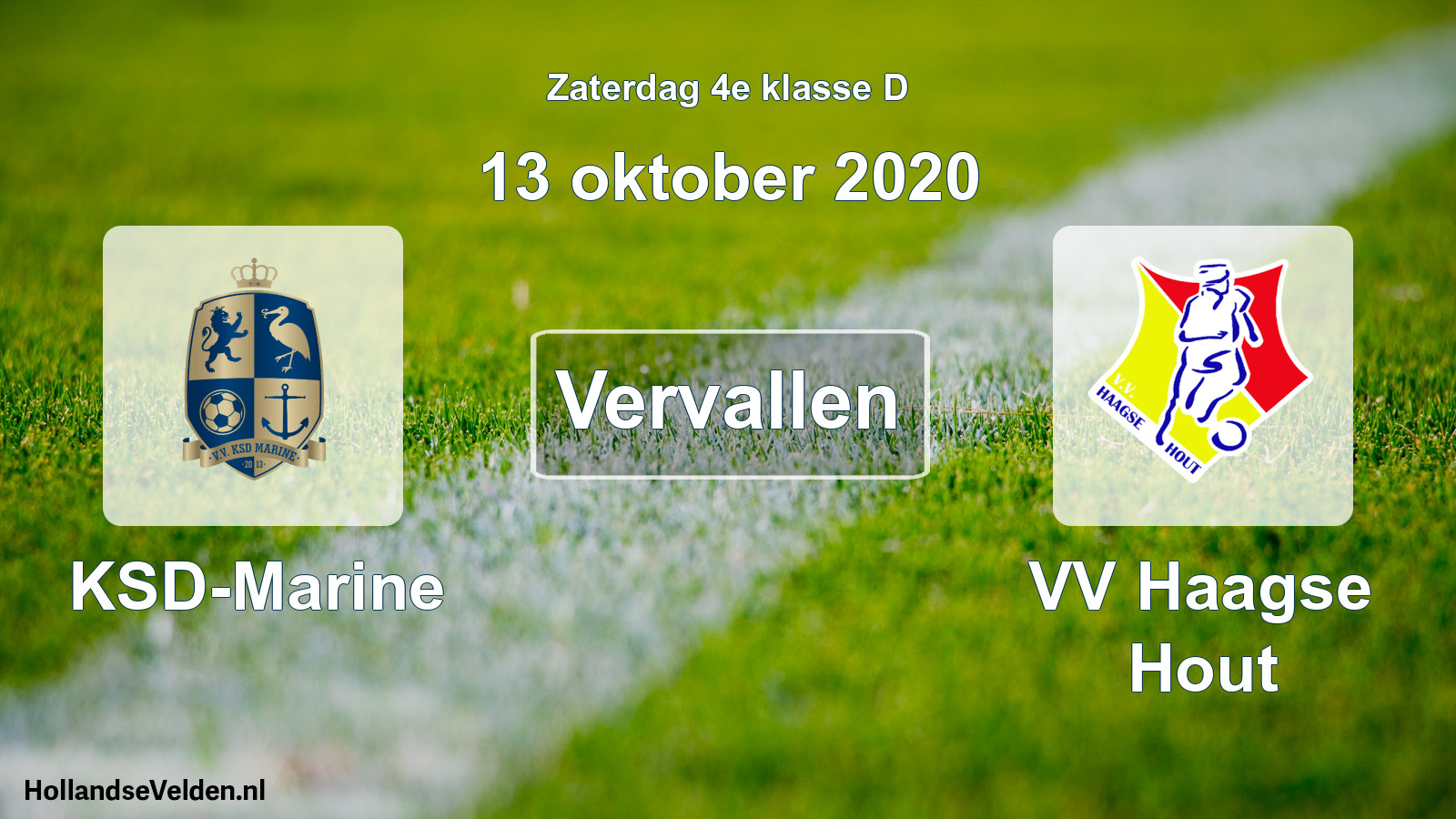 Scheduled Match: KSD-Marine - VV Haagse Hout (13 October 2020)