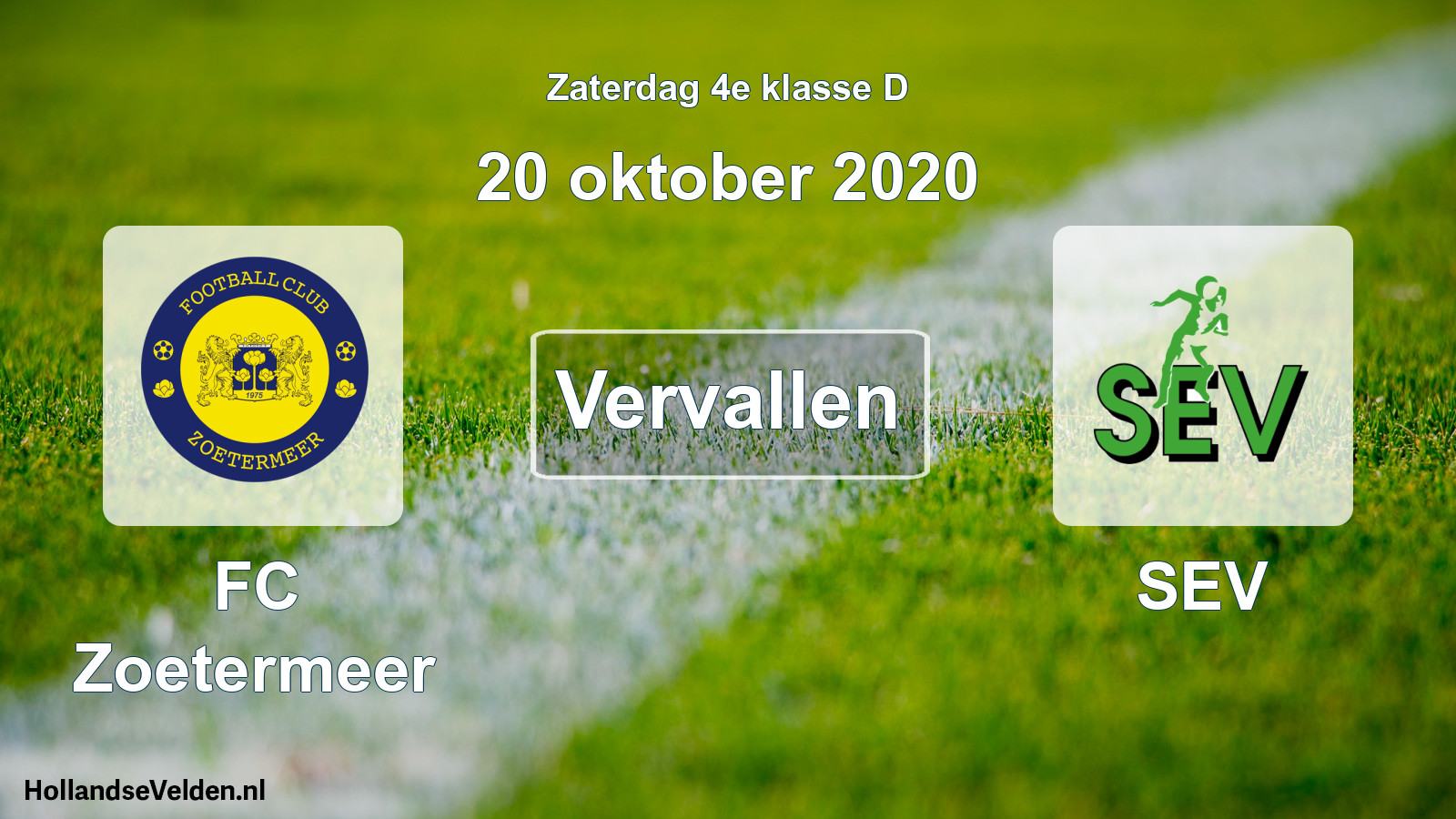Scheduled Match: FC Zoetermeer - SEV (20 October 2020)
