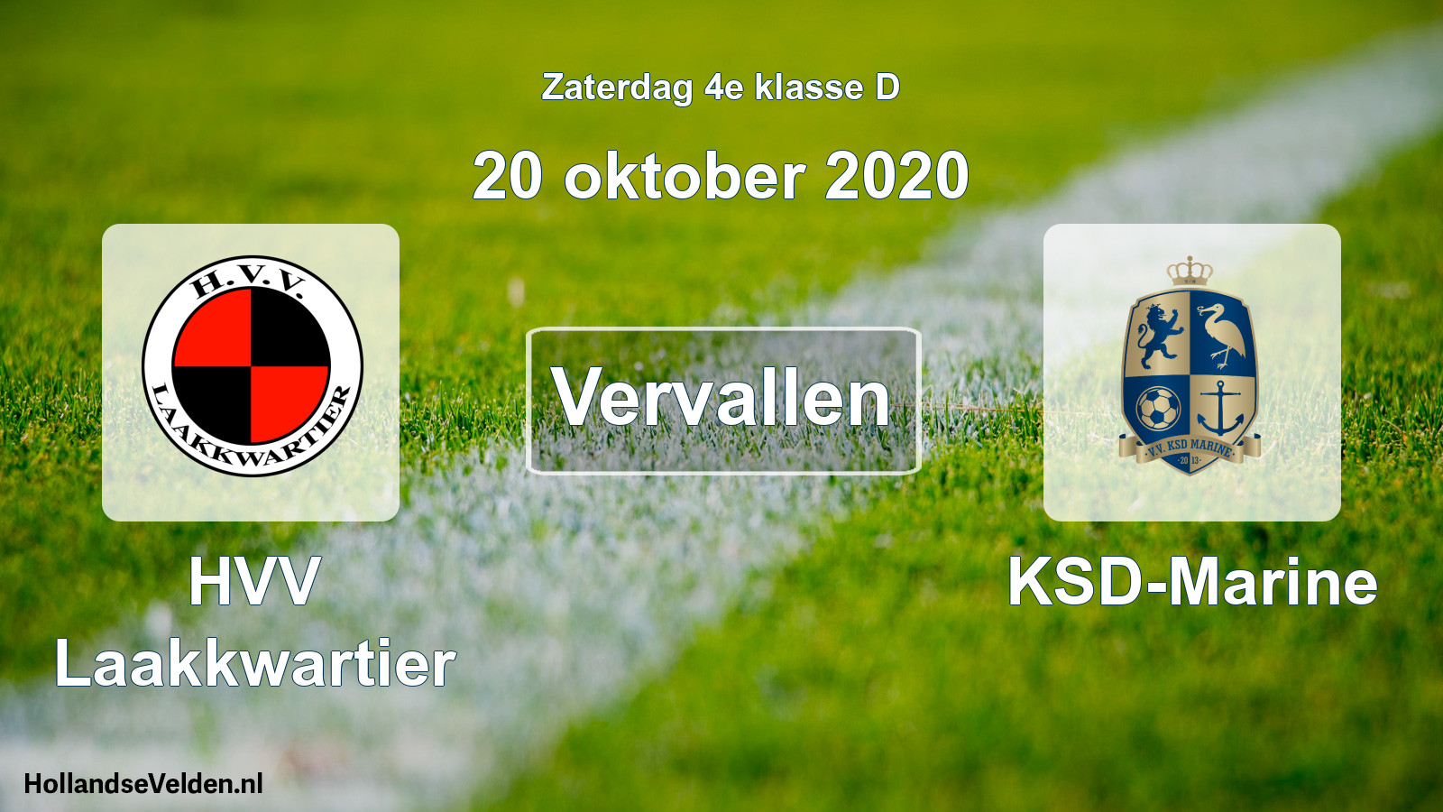 Scheduled Match: HVV Laakkwartier - KSD-Marine (20 October 2020)