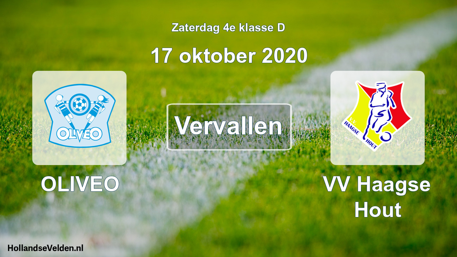 Scheduled Match: OLIVEO - VV Haagse Hout (17 October 2020)