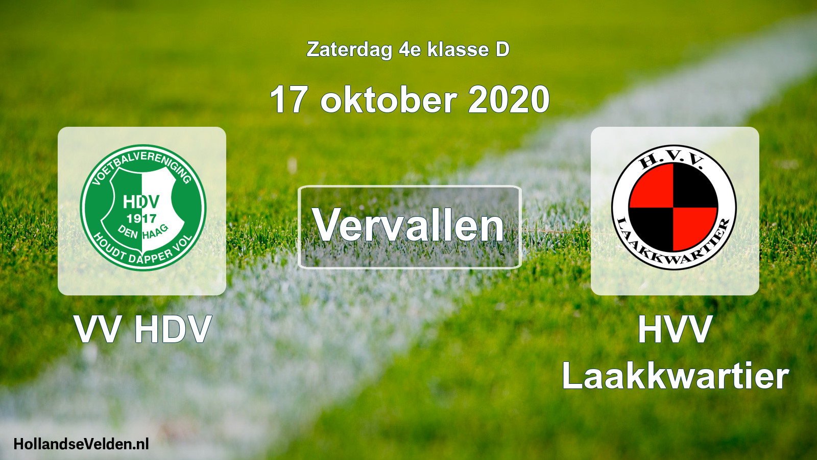 Scheduled Match: VV HDV - HVV Laakkwartier (17 October 2020)