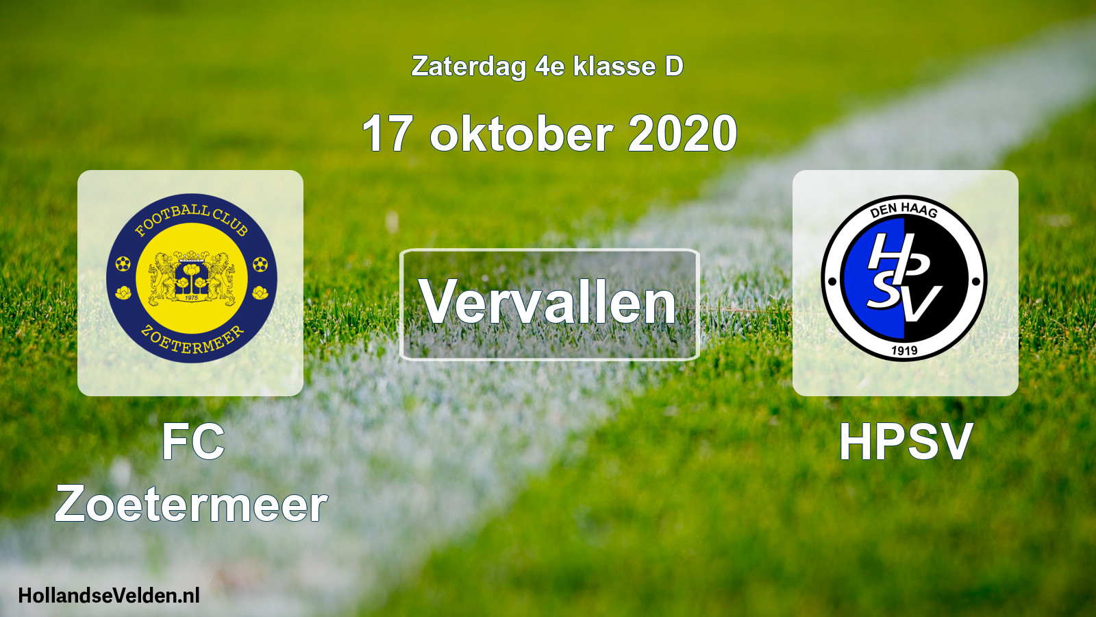 Scheduled Match: FC Zoetermeer - HPSV (17 October 2020)