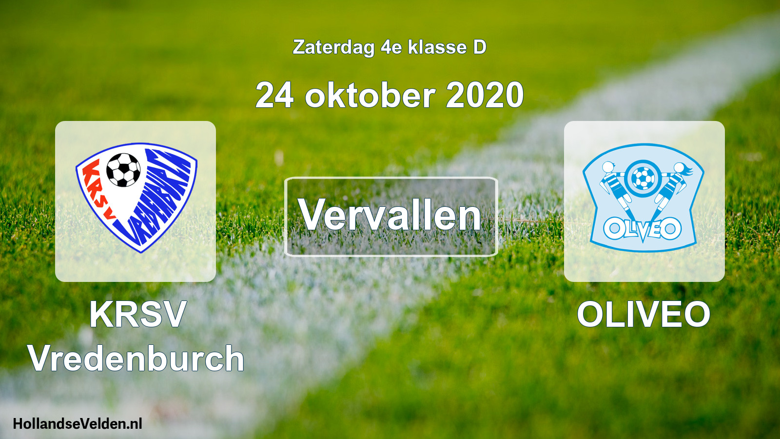 Scheduled Match: KRSV Vredenburch - OLIVEO (24 October 2020)