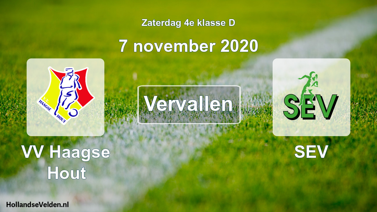 Scheduled Match: VV Haagse Hout - SEV (7 November 2020)