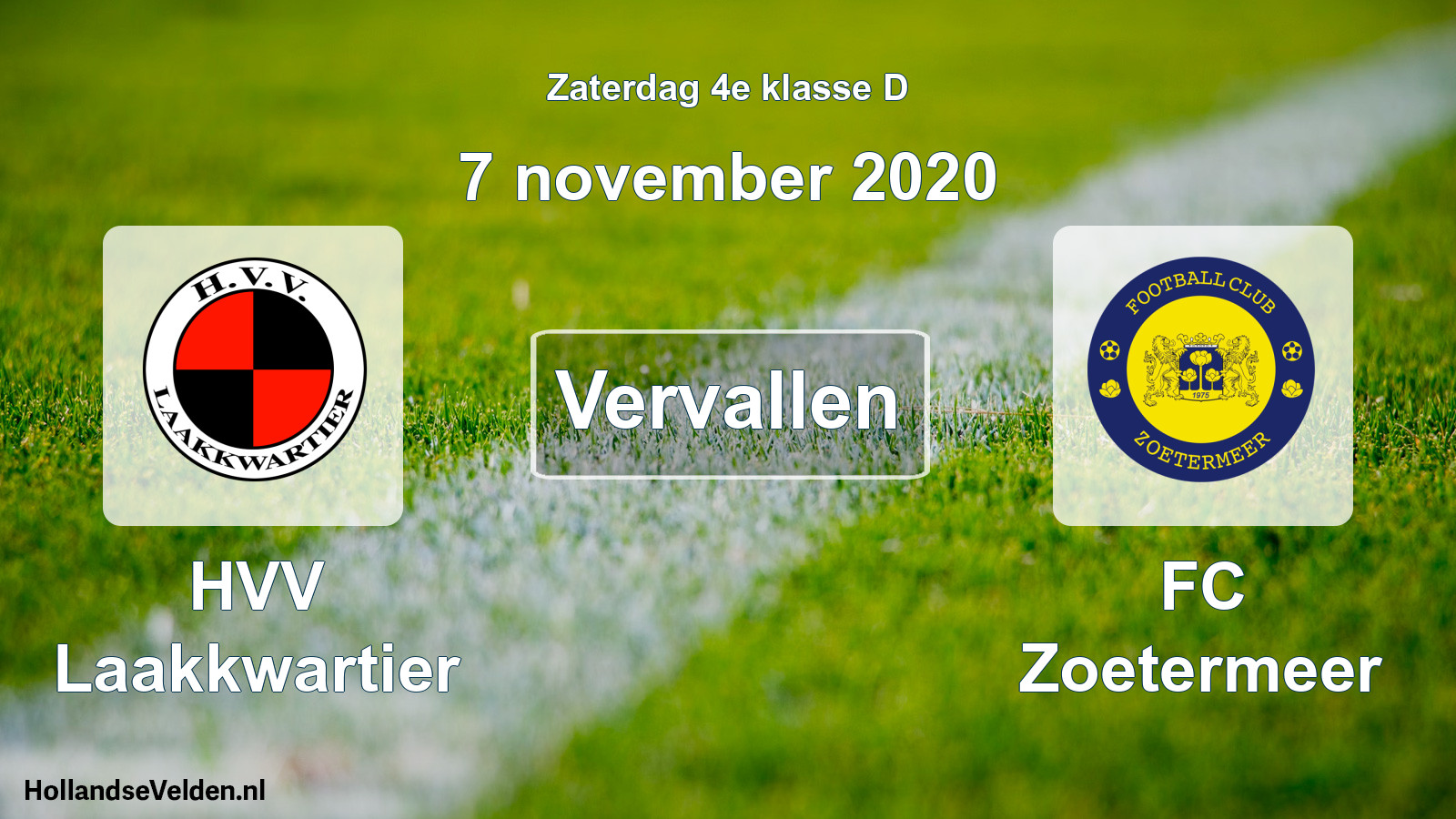 Scheduled Match: HVV Laakkwartier - FC Zoetermeer (7 November 2020)