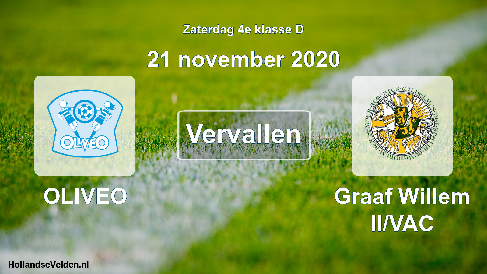 Scheduled Match: OLIVEO - Graaf Willem II/VAC (21 November 2020)