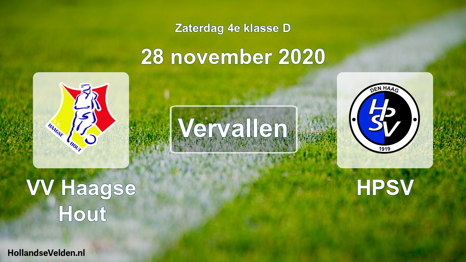 Scheduled Match: VV Haagse Hout - HPSV (28 November 2020)