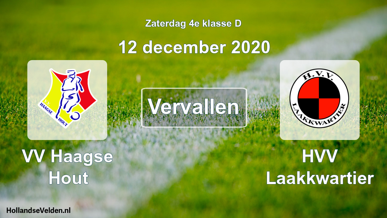 Scheduled Match: VV Haagse Hout - HVV Laakkwartier (12 December 2020)