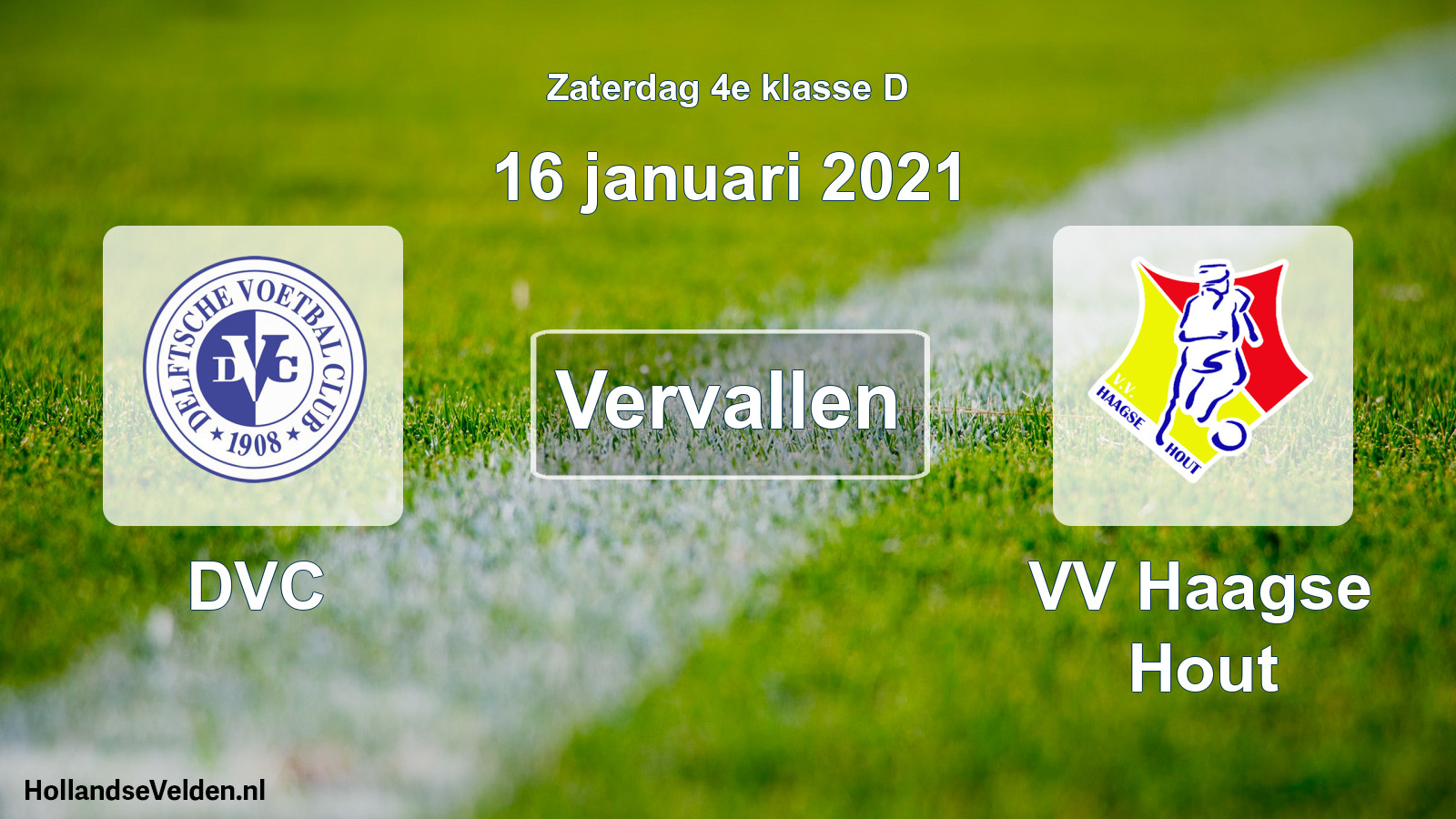 Scheduled Match: DVC - VV Haagse Hout (16 January 2021)