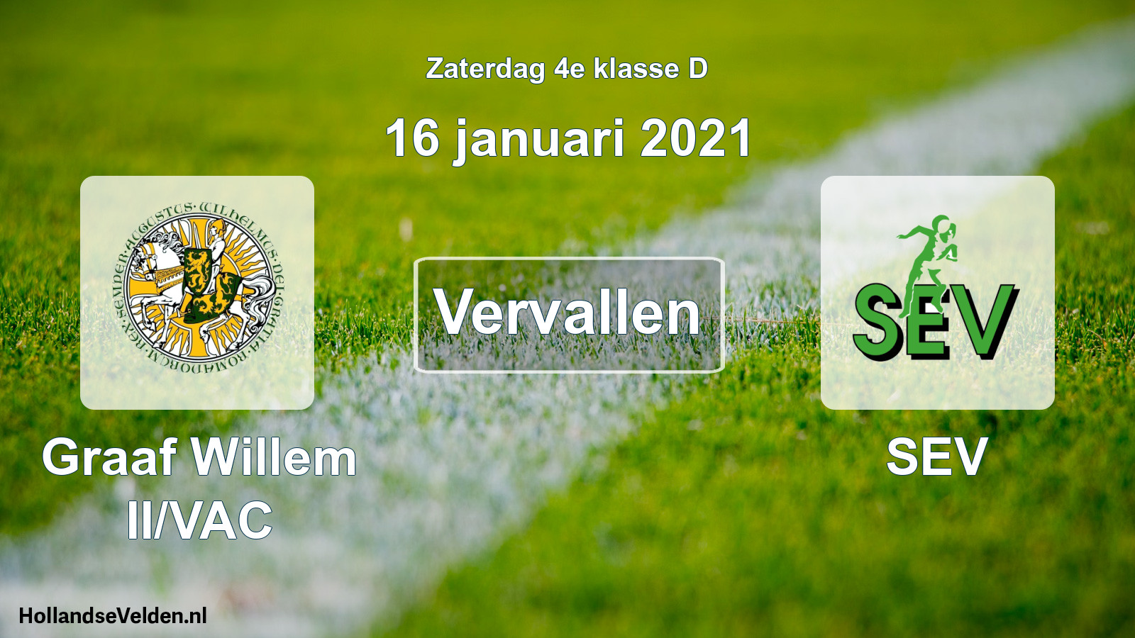 Scheduled Match: Graaf Willem II/VAC - SEV (16 January 2021)