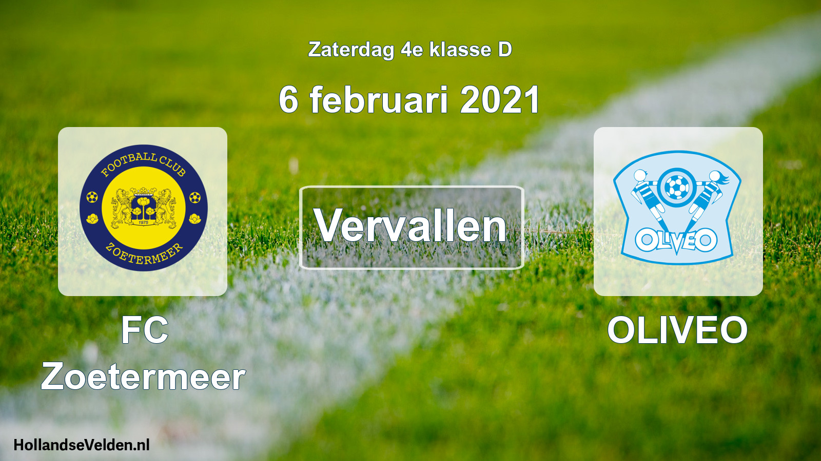 Scheduled Match: FC Zoetermeer - OLIVEO (6 February 2021)