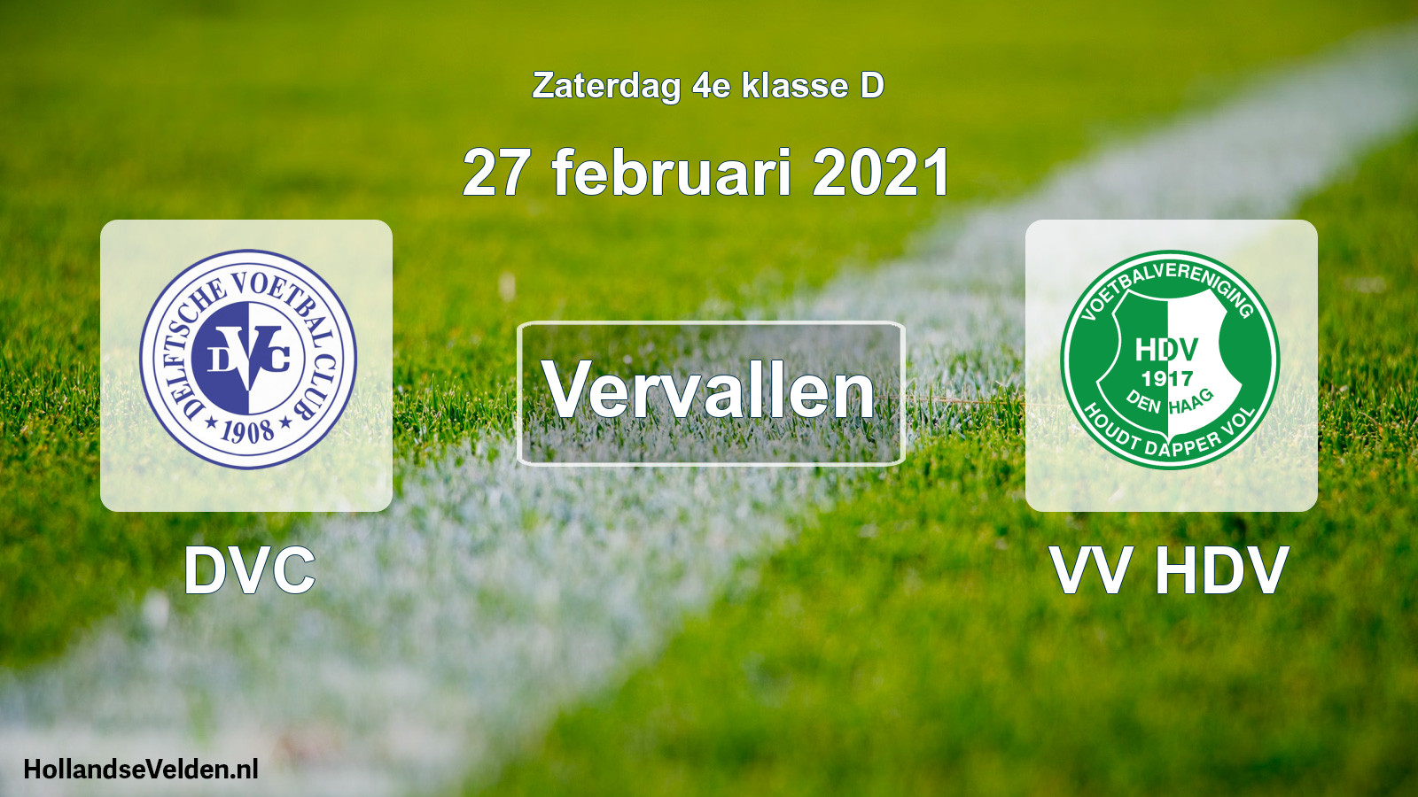 Scheduled Match: DVC - VV HDV (27 February 2021)