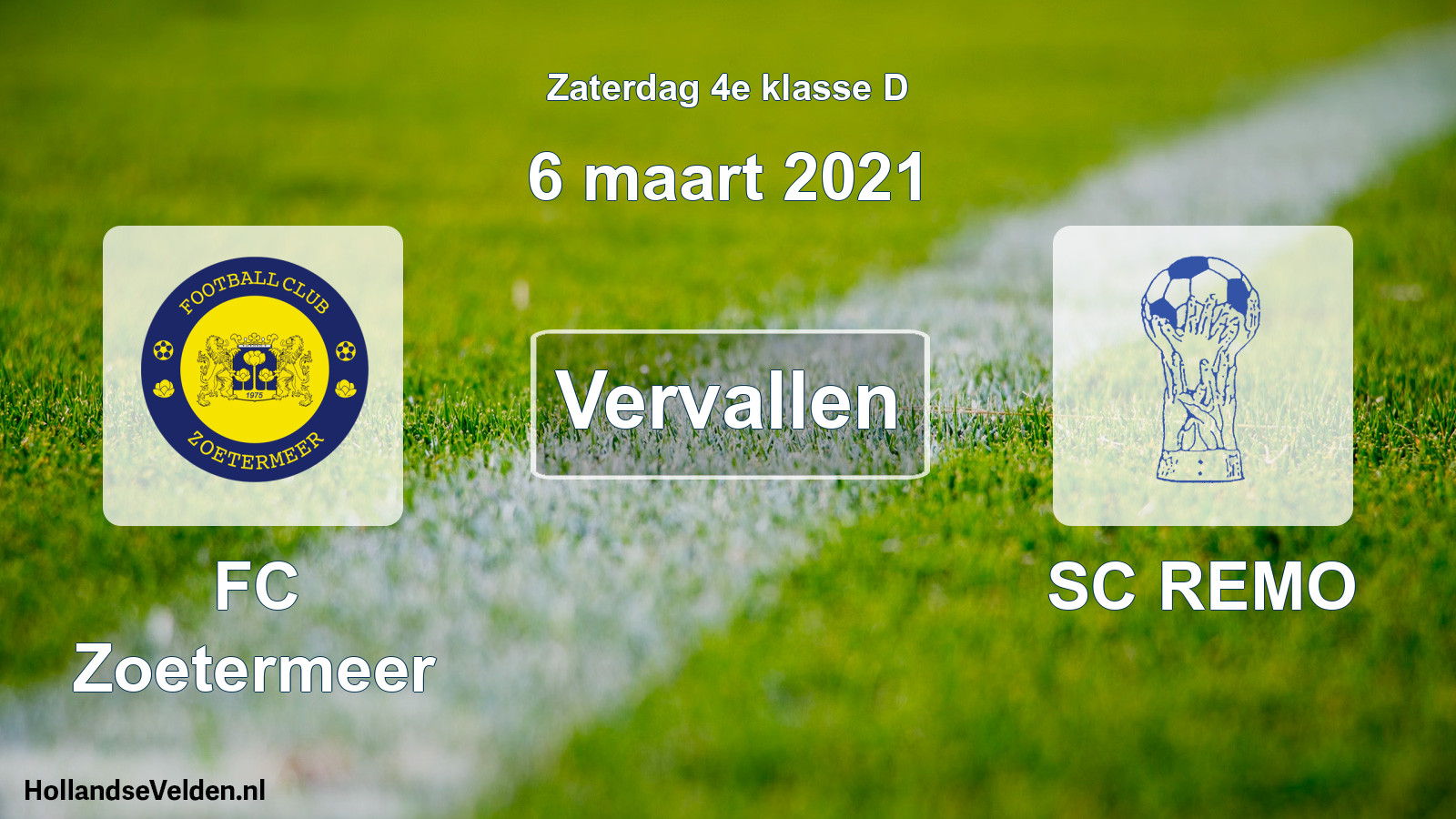Scheduled Match: FC Zoetermeer - SC REMO (6 March 2021)