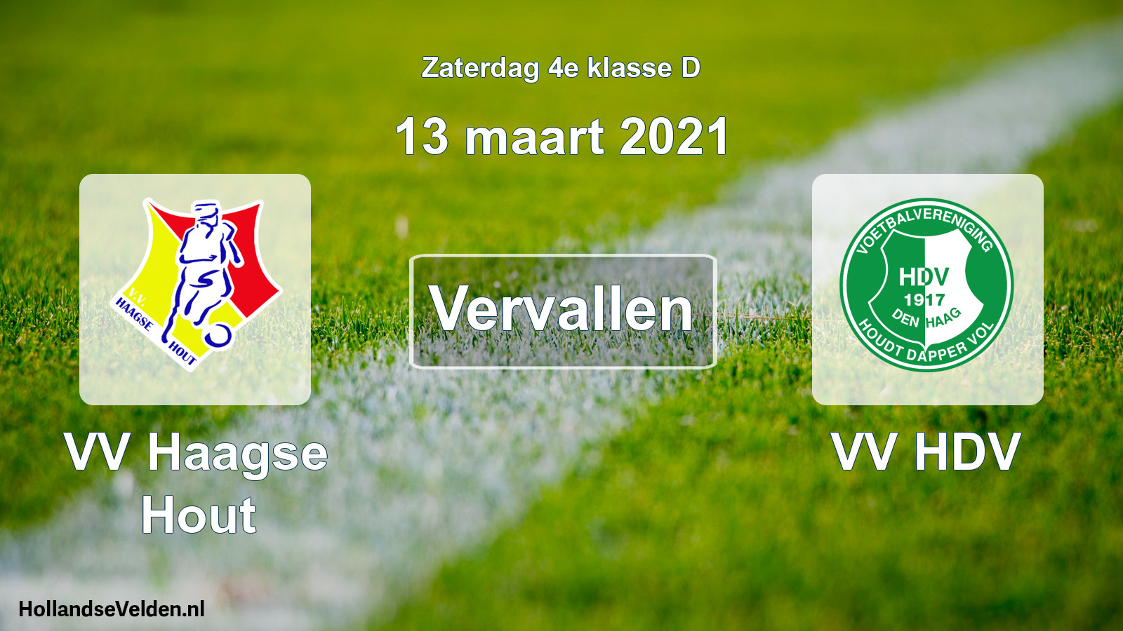 Scheduled Match: VV Haagse Hout - VV HDV (13 March 2021)