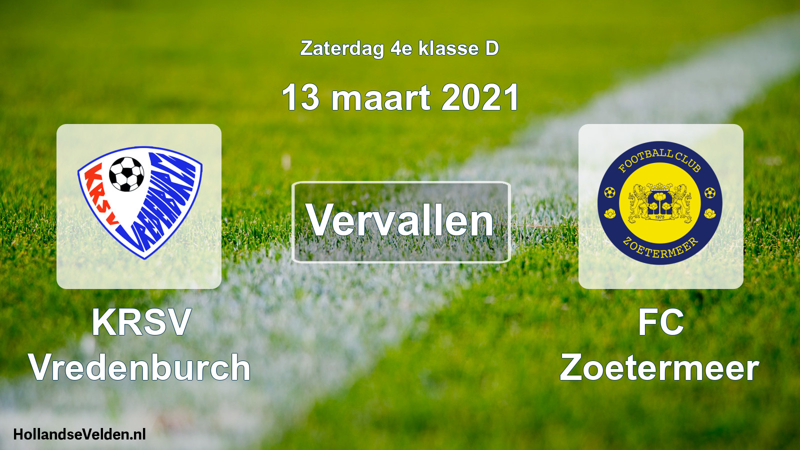 Scheduled Match: KRSV Vredenburch - FC Zoetermeer (13 March 2021)