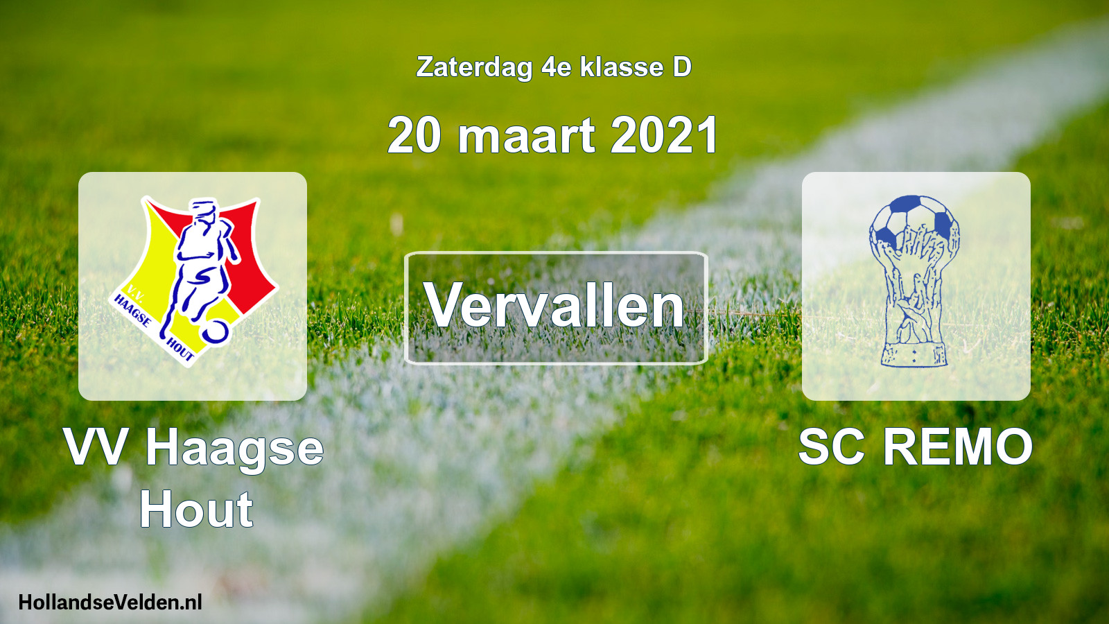 Scheduled Match: VV Haagse Hout - SC REMO (20 March 2021)
