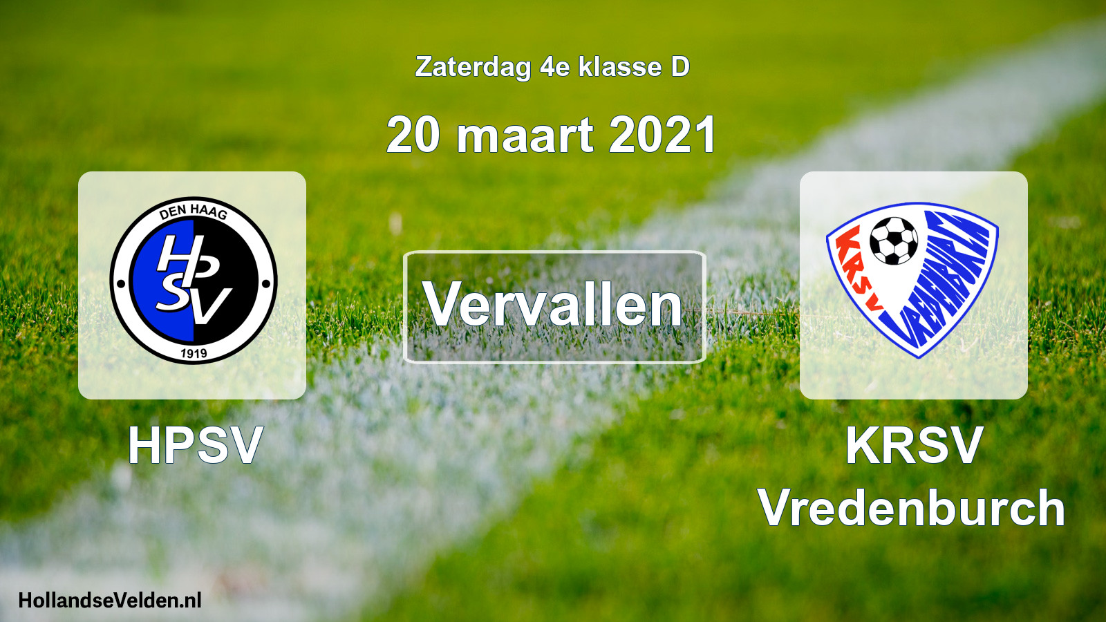 Scheduled Match: HPSV - KRSV Vredenburch (20 March 2021)