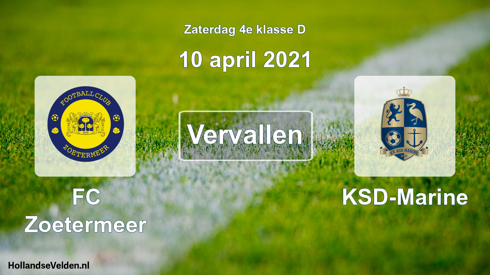 Scheduled Match: FC Zoetermeer - KSD-Marine (10 April 2021)