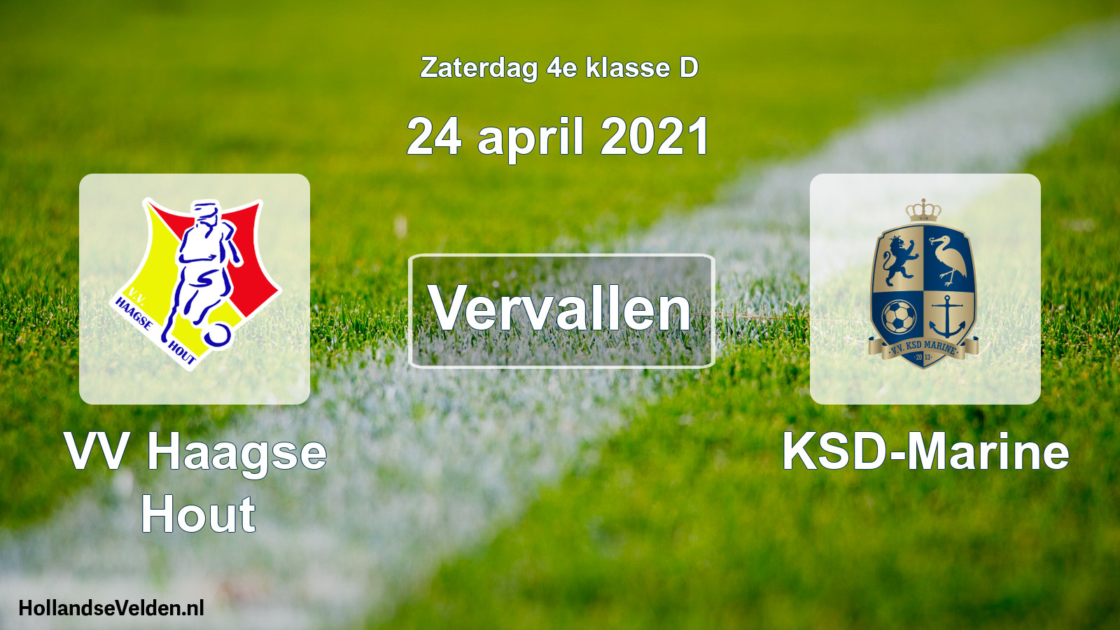 Scheduled Match: VV Haagse Hout - KSD-Marine (24 April 2021)