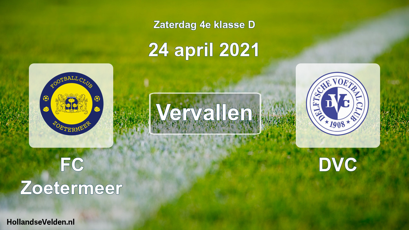 Scheduled Match: FC Zoetermeer - DVC (24 April 2021)