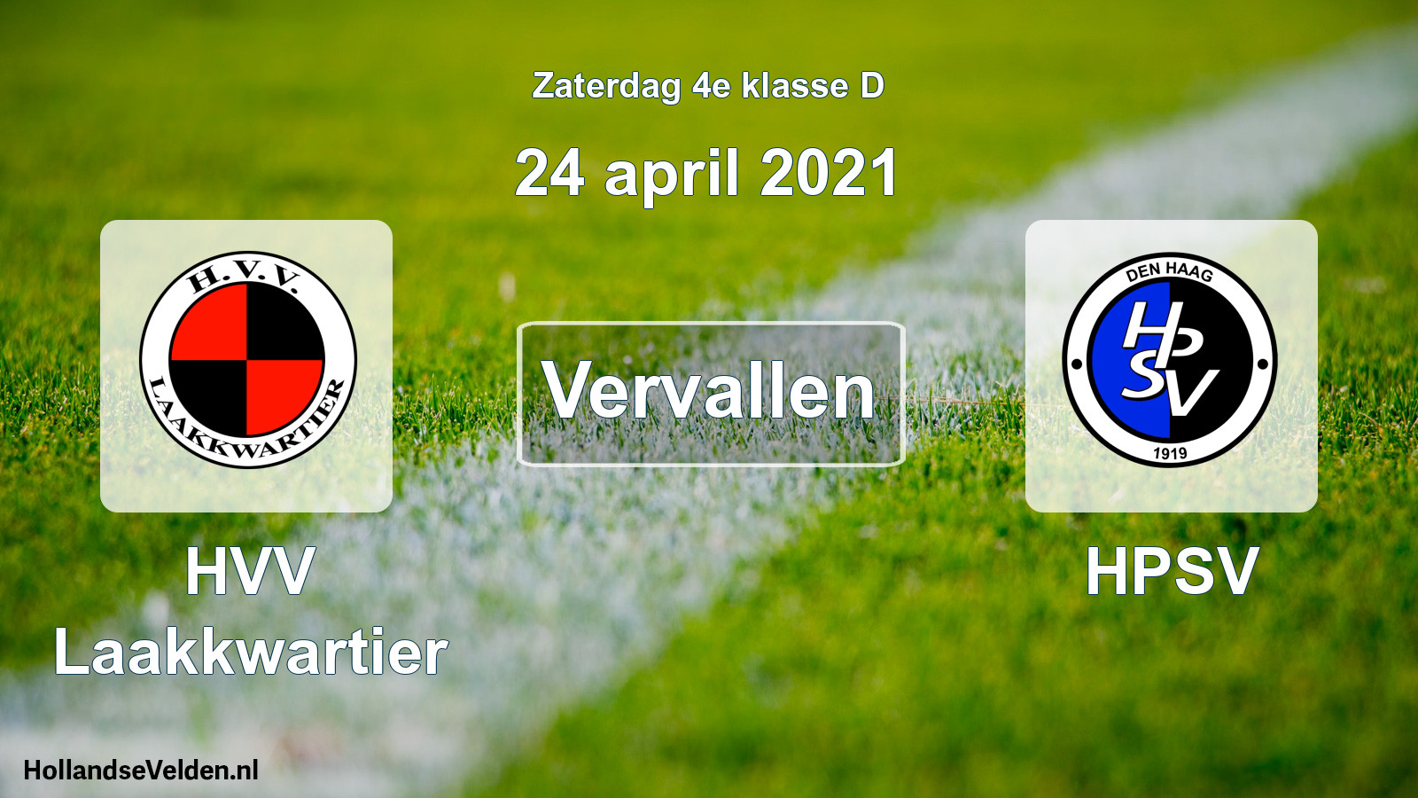 Scheduled Match: HVV Laakkwartier - HPSV (24 April 2021)