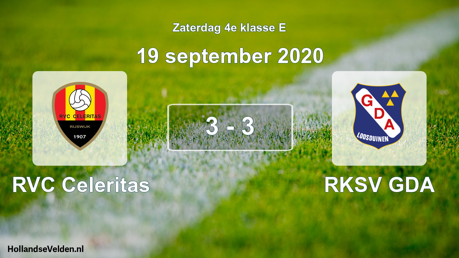 Total number of matches played: RVC Celeritas - RKSV GDA 3 - 3 (19 September 2020)