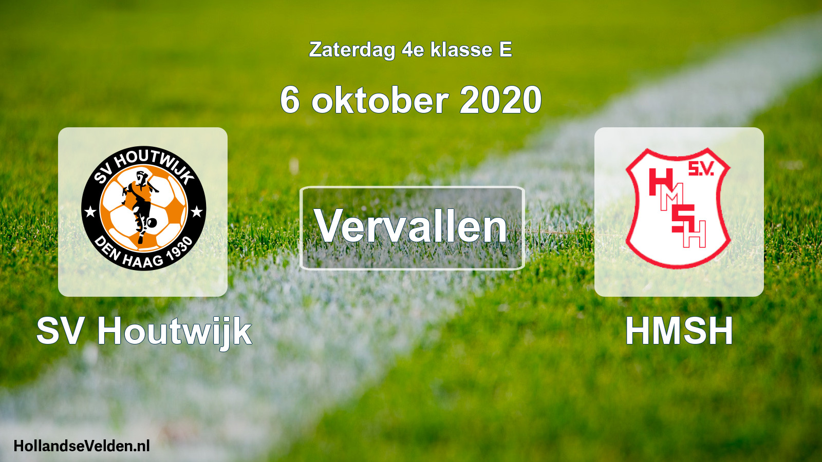 Scheduled Match: SV Houtwijk - HMSH (6 October 2020)