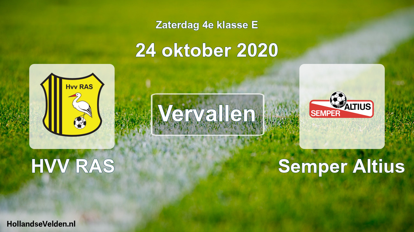 Scheduled Match: HVV RAS - Semper Altius (24 October 2020)