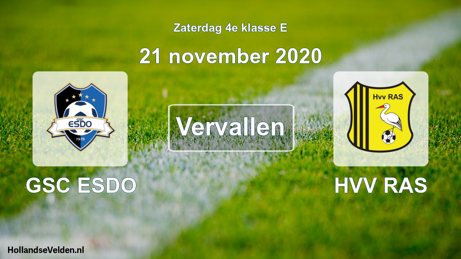 Scheduled Match: GSC ESDO - HVV RAS (21 November 2020)