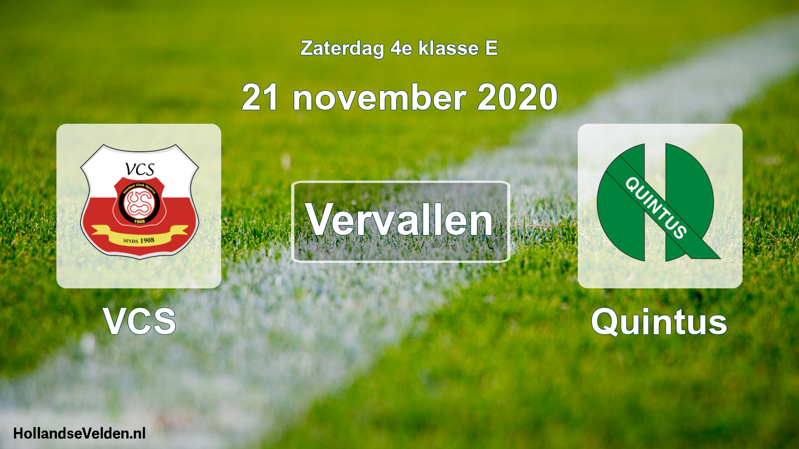 Scheduled Match: VCS - Quintus (21 November 2020)