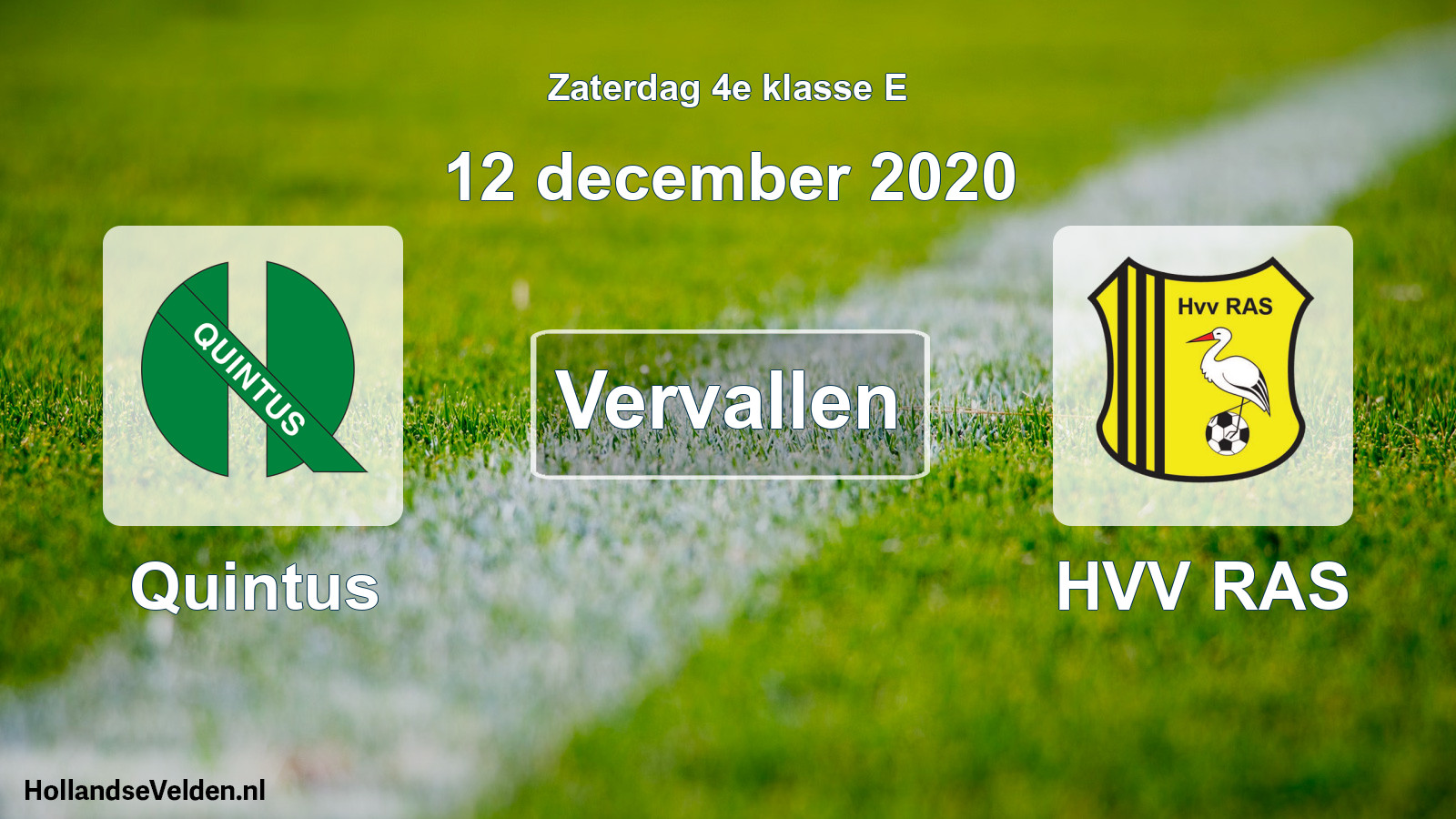 Scheduled Match: Quintus - HVV RAS (12 December 2020)