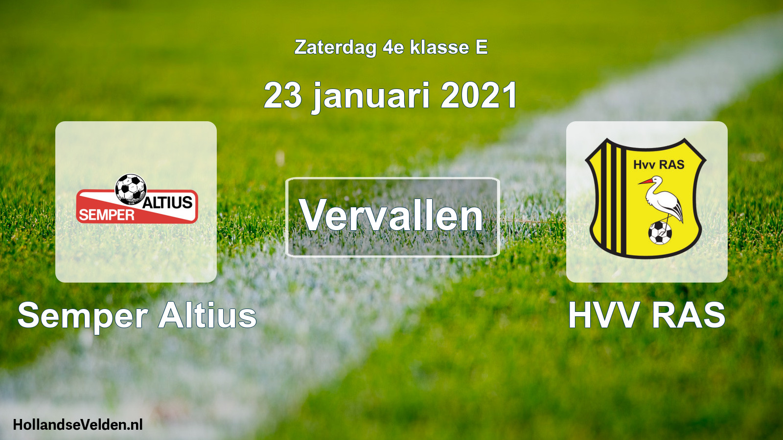 Scheduled Match: Semper Altius - HVV RAS (23 January 2021)