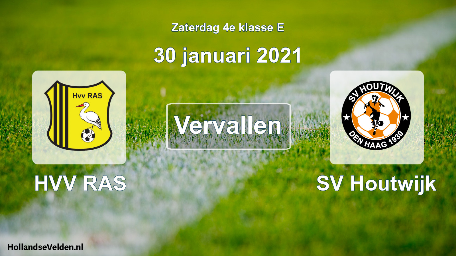 Scheduled Match: HVV RAS - SV Houtwijk (30 January 2021)
